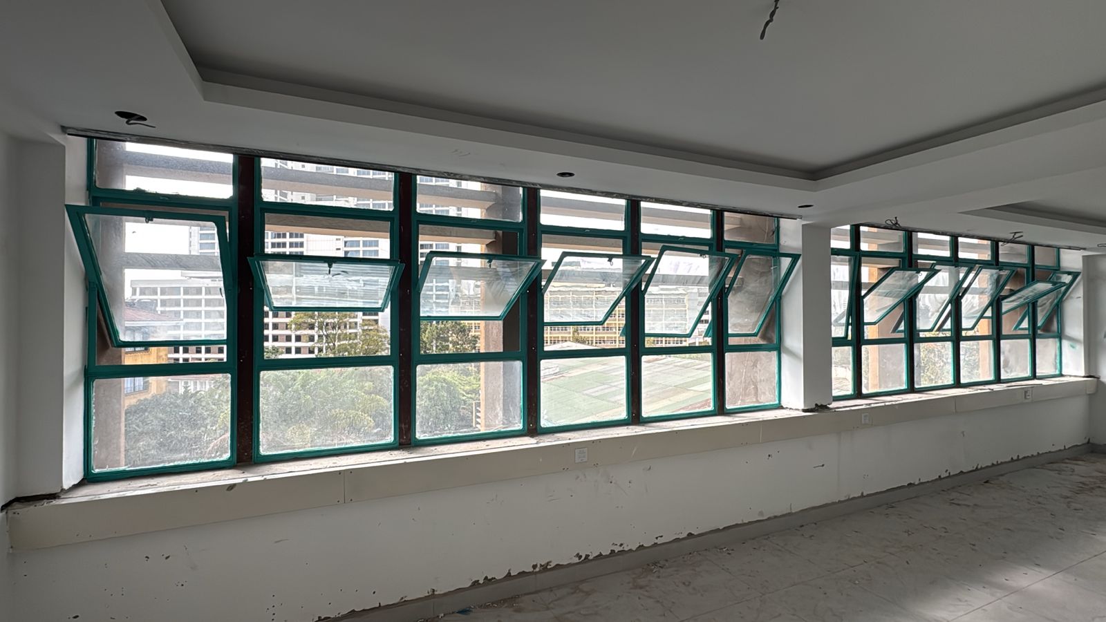 Refurbished office interior at Transcom Building