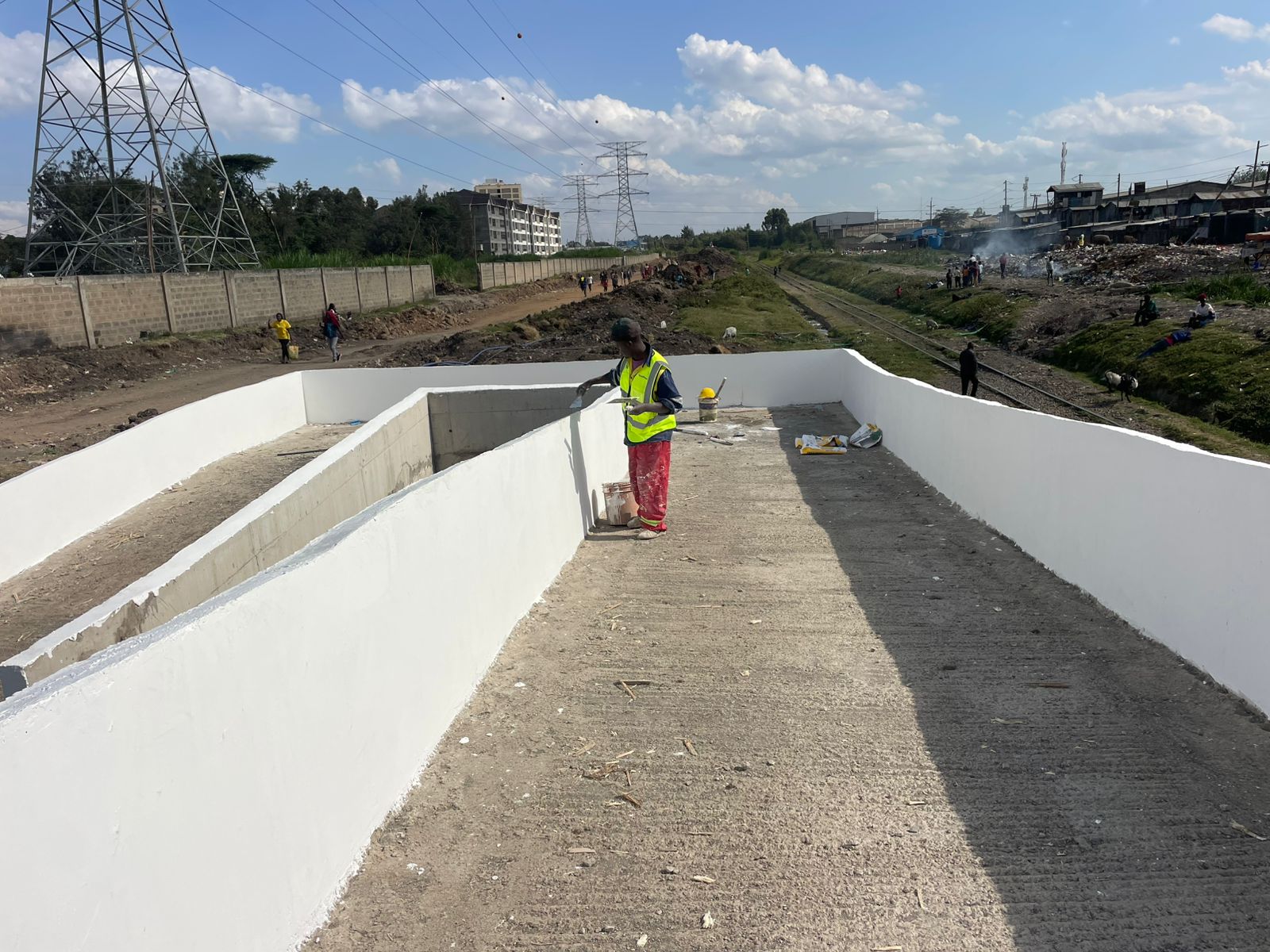 Completed access walkway on the Mukuru footbridge